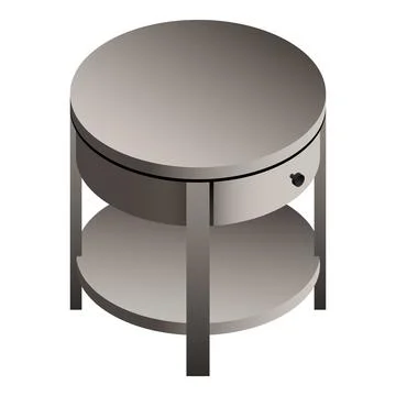 Round bedside table icon, isometric style Stock Illustration