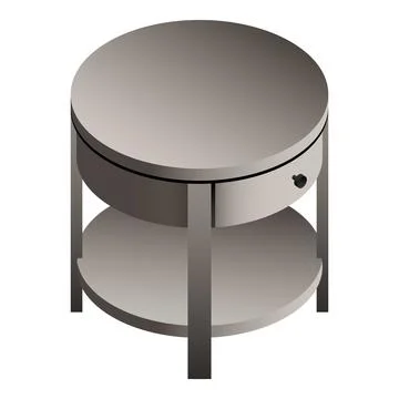 Round bedside table icon, isometric style Stock Illustration
