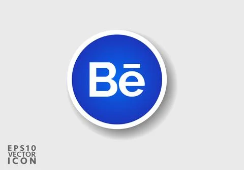 Round Behance Logo social media logo. Behance icon. Stock Illustration
