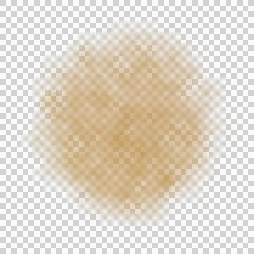 Round beige smoke cloud on transparent background with soft edges Illustrazione stock
