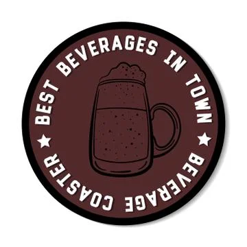Round Beverage Coaster Black Stock Illustration
