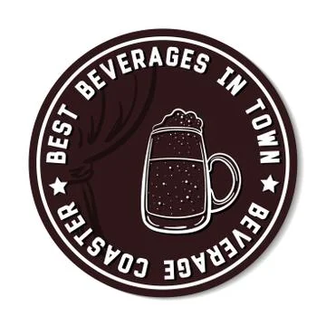 Round Beverage Coaster White Stock Illustration