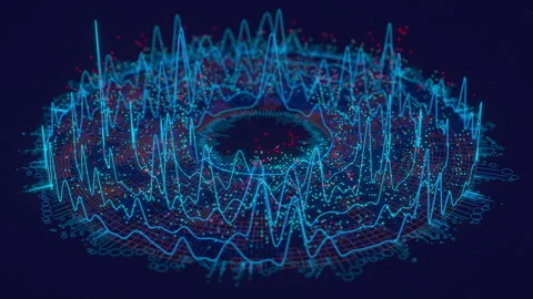 Round Big Data information processing. Complex data analysis. Cyber space of AI Stock Footage 304244631