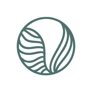 Round bio emblem in a circle linear style. Vector abstract road logo. Badge for 스톡 일러스트