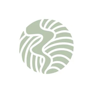 Round bio emblem in a circle linear style. Vector abstract road logo. Badge for 스톡 일러스트