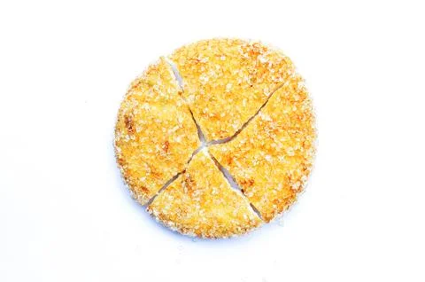 A round biscuit cracker isolated on white background, top view Stock Photos