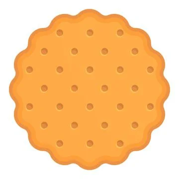Round biscuit icon cartoon vector. Food snack Stock Illustration