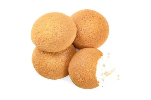 Round biscuits with crumbs Stock Photos
