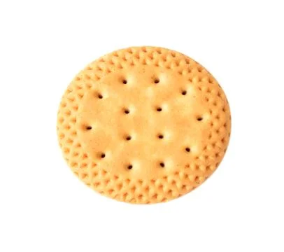 Round biscuits isolated on white background, Sandwich biscuits Stock Photos