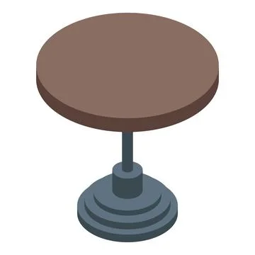 Round bistro table standing on one leg with circular base Stock Illustration