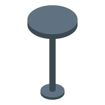 Round bistro table standing on one leg with circular base Stock Illustration