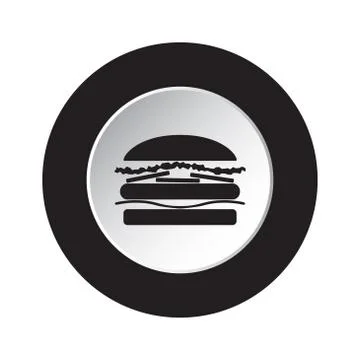 Round black and white button - hamburger icon Stock Illustration