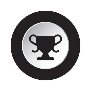 Round black and white button - sports cup icon Stock Illustration