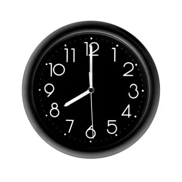 Round black clock Stock Photos