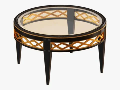 Round black coffee table on white background 3d rendering Stock Illustration
