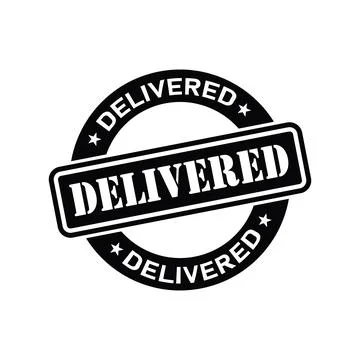 Round Black Courier Mark Icon Illustrazione stock