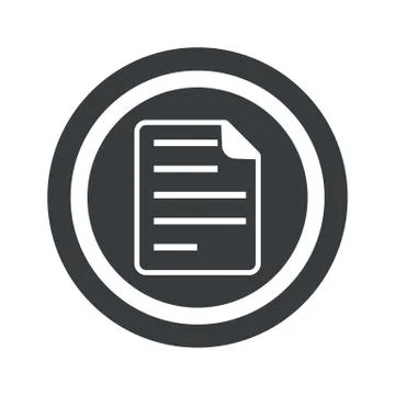 Round black document sign Stock Illustration