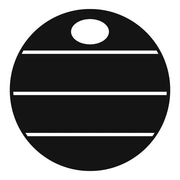 Round black label with hole and white stripes for luggage identification Stock Illustration