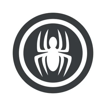 Round black spider sign 스톡 일러스트