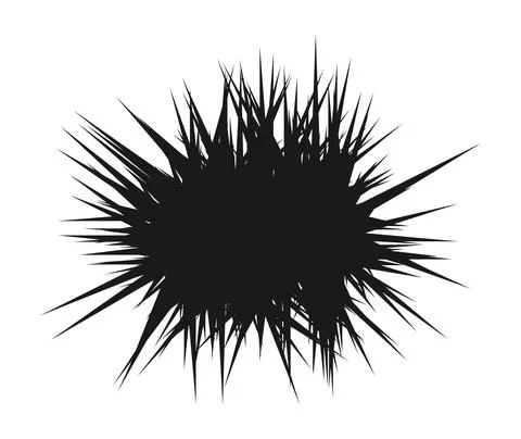 Round black spot with sharp edges, design flat style vector illustration Stock Illustration