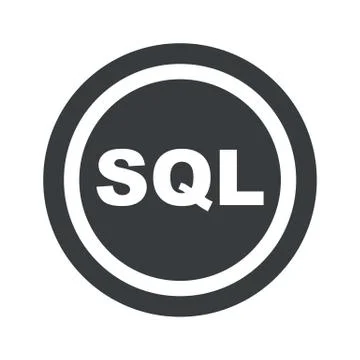Round black SQL sign Illustrazione stock