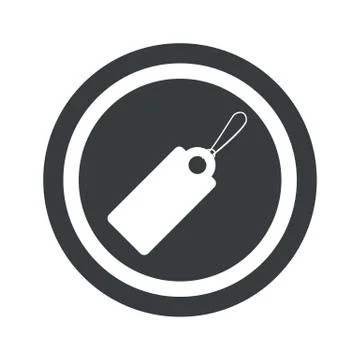 Round black string tag sign Stock Illustration