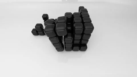 Round Black technology cubes Video stock 232051730