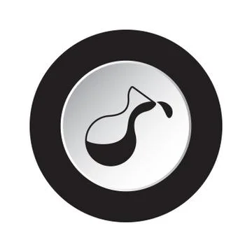 Round black, white button - flask with a drop icon Stock Illustration