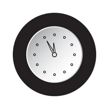 Round black, white button icon - last minute clock Stock Illustration