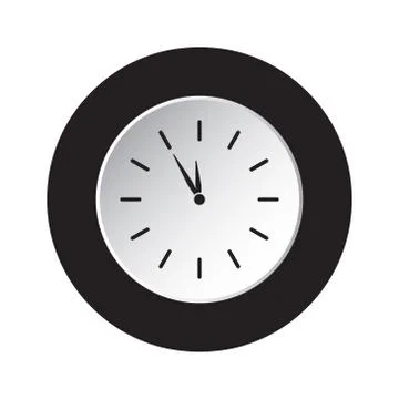 Round black, white button icon - last minute clock Stock Illustration