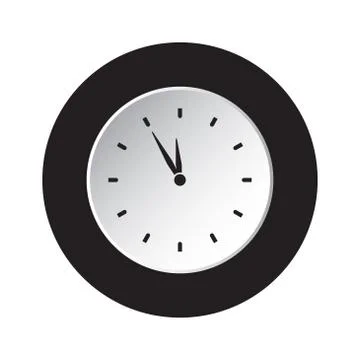 Round black, white button icon - last minute clock Stock Illustration
