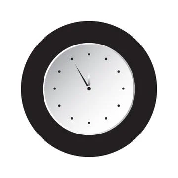 Round black, white button icon - last minute clock Stock Illustration