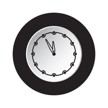 Round black, white button icon - last minute clock Stock Illustration