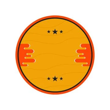Round Blank Badge Shape Template in flat modern liquid style. Good for Stock Illustration