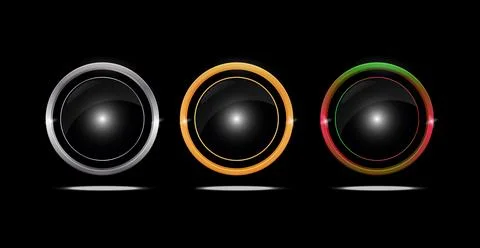 Round blank buttons shiny effect Stock Illustration