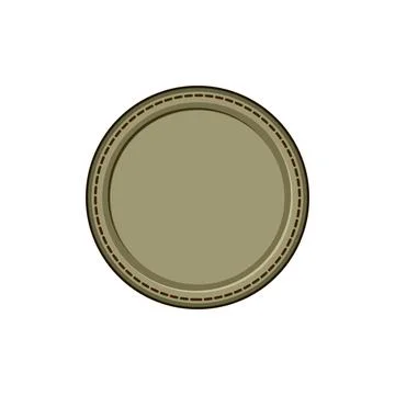 Round blank leather patch with stitched border design Stock Illustration