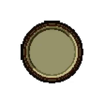 Round blank leather patch with stitched border design Stock Illustration