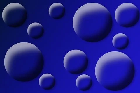 Round blue bubble balls shape foam bubbles liquid water fluid shiny soap ball Illustrazione stock