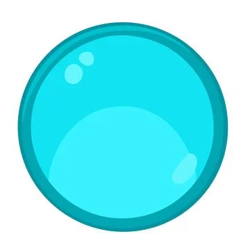Round blue button for game or website, vector illustration Stock Illustration
