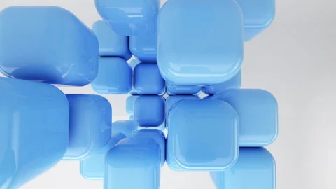 Round Blue cubes assembly Stock Footage 232051232