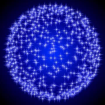 Round  blue fireworks  - vector illustration Stock Illustration