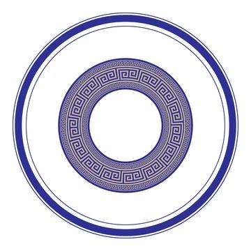 Round blue frame with Greek pattern. Round Greek pattern. Greek meander. Pattern Stockillustratie