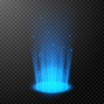 Round blue glow rays. Empty light effect podium. Night scene with sparks. Mag Stock Illustration