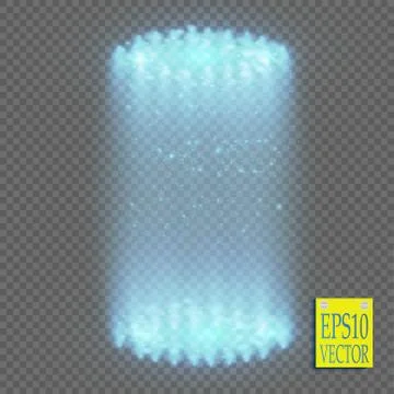 Round blue glow rays night scene with sparks on transparent background. Empty Stock Illustration