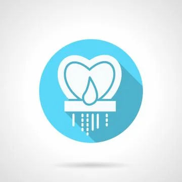 Round blue heart candlestick flat vector icon Stock Illustration