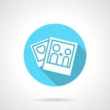 Round blue honeymoon flat vector icon Stock Illustration