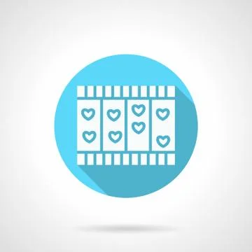 Round blue love story flat vector icon Illustrazione stock