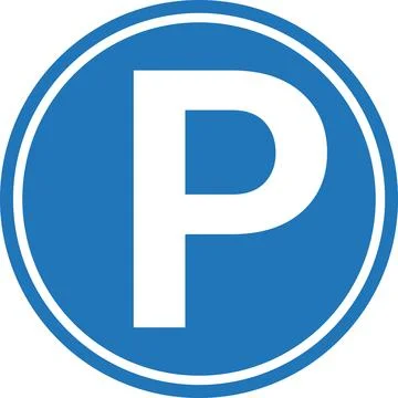 Round Blue Parking Permit Sign Stock Illustration