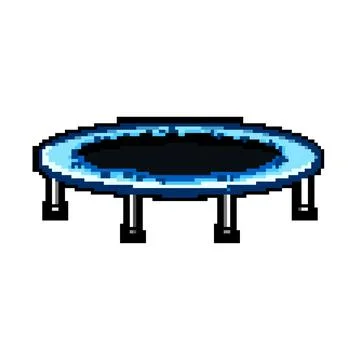 Round blue trampoline for bouncing and outdoor play Stock Illustration