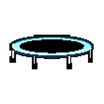 Round blue trampoline for jumping and exercising Stock Illustration